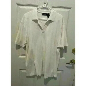 Claiborne Mens Polo Shirts Size XL Color Ivory Short Sleeve
